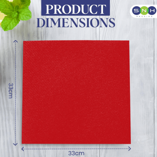 Red Cocktail Paper Napkins – 2 - Ply | 50 PCS PKT - SNH Packing