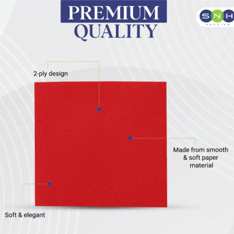 Red Cocktail Paper Napkins 2Ply | 50 PCS PKT - SNH Packing