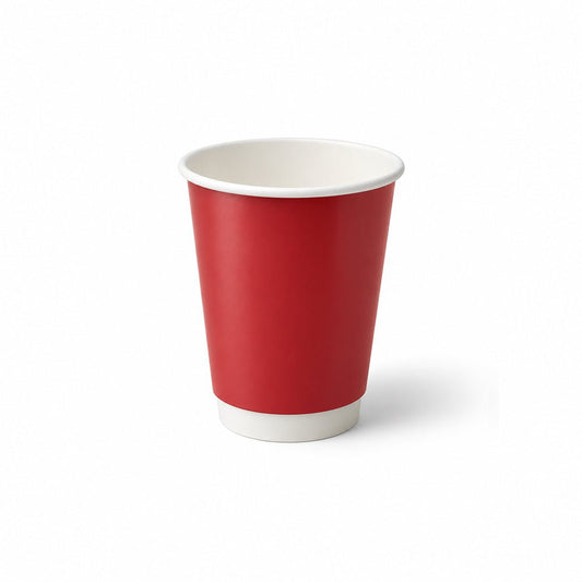 Red Double Wall Paper Cups 4oz 8oz 12oz Insulated - SNH Packing