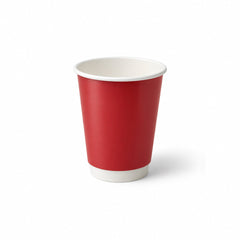 Red Double Wall Paper Cups 4oz 8oz 12oz Insulated - SNH Packing