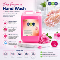 Rose Hand Wash Liquid 5 Litre Pink for Home Commercial Use - SNH Packing