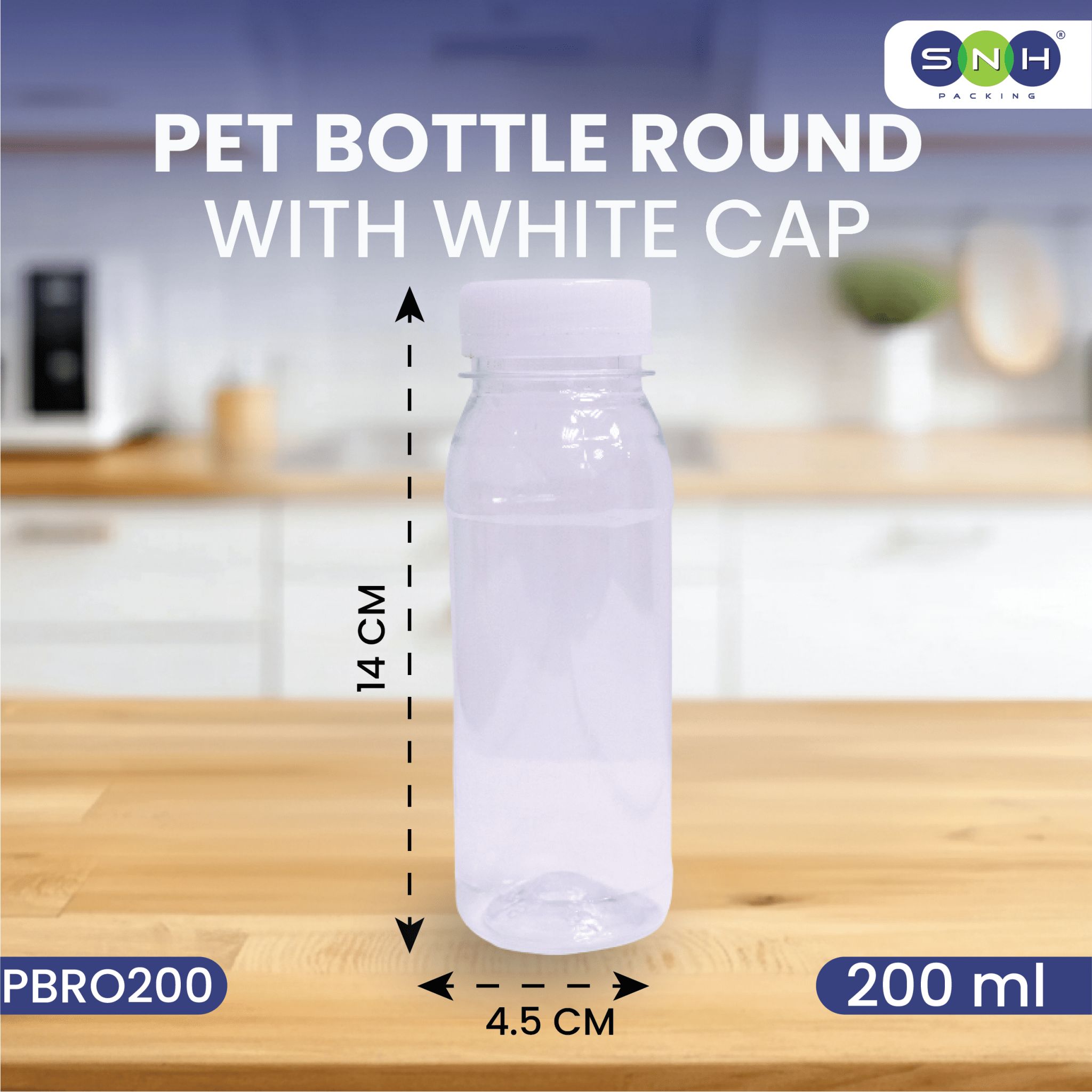 Round PET Bottles with Caps 60ml to 500ml Food Grade - SNH Packing