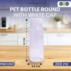 Round PET Bottles with Caps 60ml to 500ml Food Grade - SNH Packing