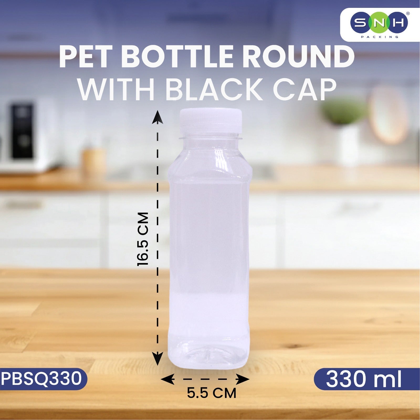 Round PET Bottles with Caps 60ml to 500ml Food Grade - SNH Packing