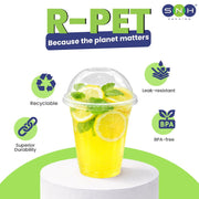 RPET Cups With Lid - Disposable Cold Drink Cups - SNH Packing