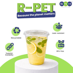 RPET Cups With Lid - Disposable Cold Drink Cups - SNH Packing