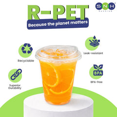 RPET Cups With Lid - Disposable Cold Drink Cups - SNH Packing