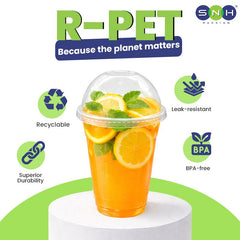 RPET Cups With Lid - Disposable Cold Drink Cups - SNH Packing