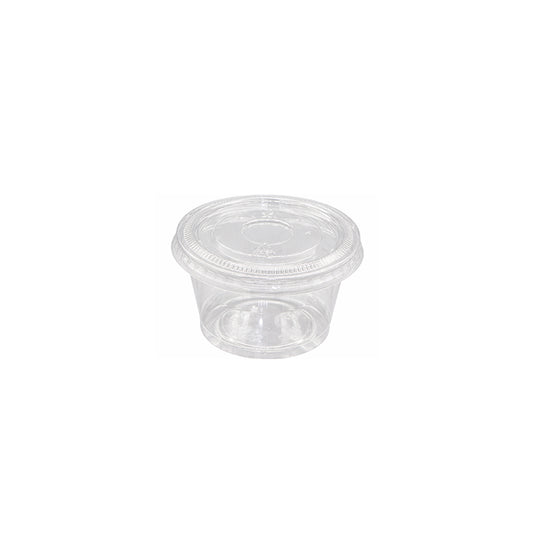 Clear plastic container with lid on a white background