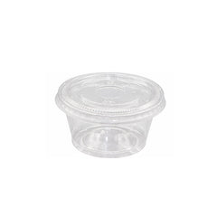 Clear plastic food container with lid on a white background