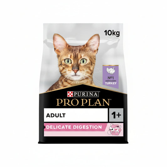 Purina Pro Plan Adult Delicate Digestion, Dry Cat Food with Turkey, 10 kg