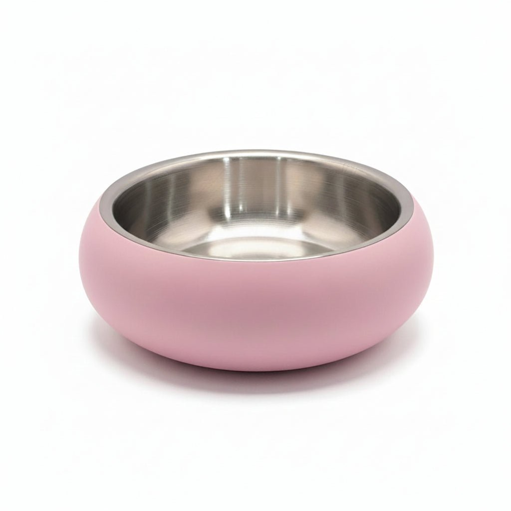 Saluki Stainless Steel Double Wall Dog Bowls PINK - 700ML - SNH Packing