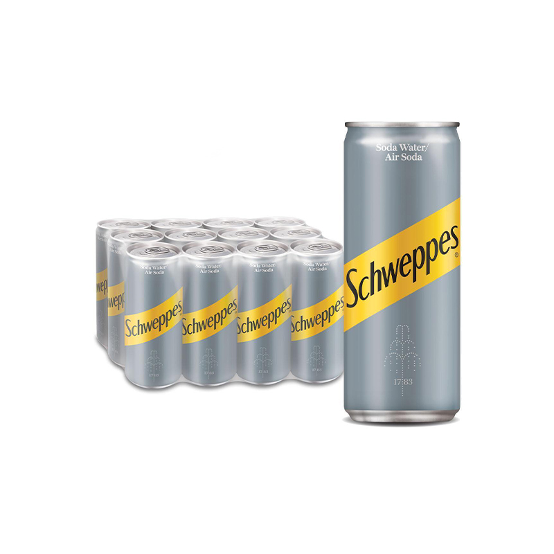 Schweppes Soda Water Sparkling 300ML Pack of 24