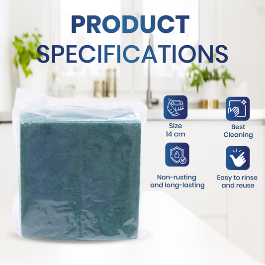 Scouring Pad Green – 14cm | Heavy-Duty Cleaning Scrub Pad for Kitchen & Utensils