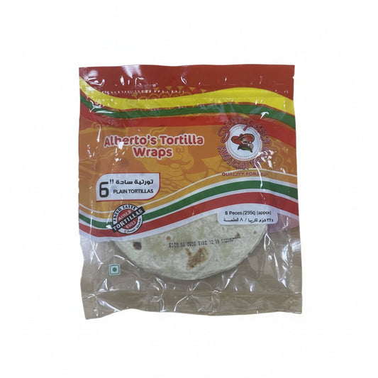 Senor Pepe 6" Alberto's Tortilla Wraps Plain (20x8 wraps) - SNH Packing