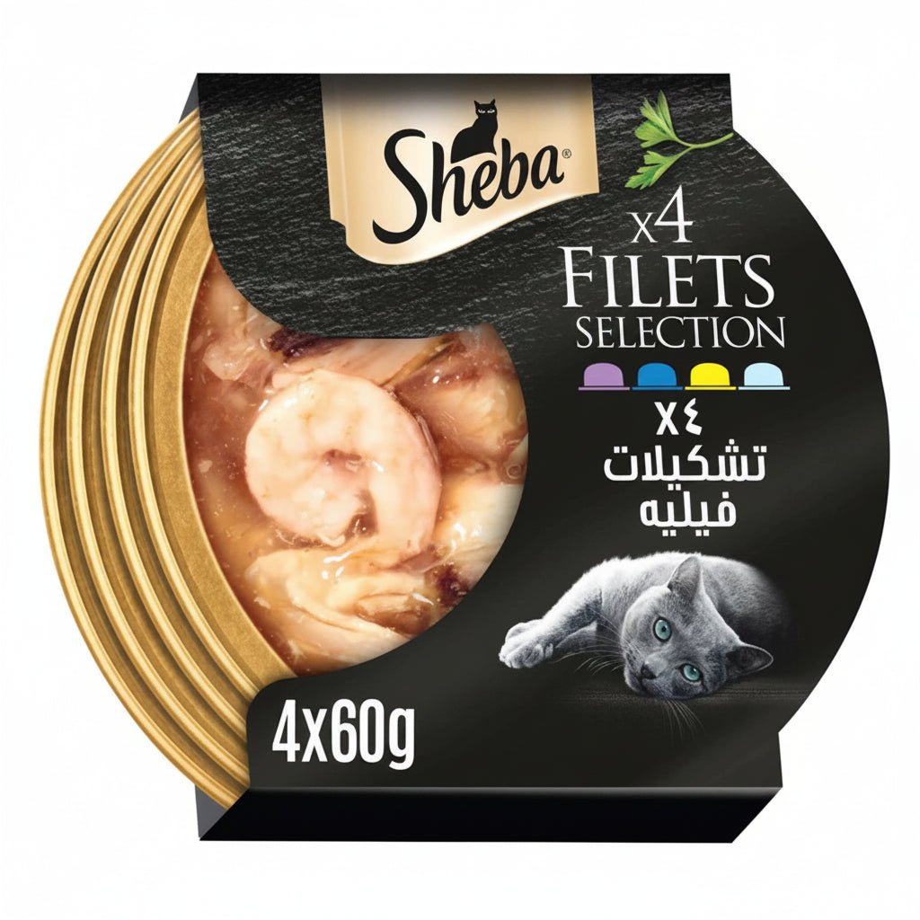 Sheba Filets Variety Pack Wet Cat Food 4X60G - SNH Packing