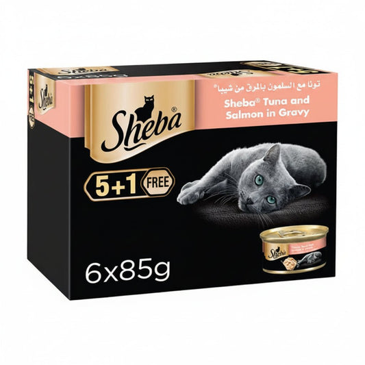 Sheba Flaked Tuna Topped with Salmon Wet Cat Food - 85G - SNH Packing