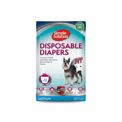 Simple Solution Disposable Female Dog Diapers, White, Medium, Pack of 12, M (Pack of 1) - SNH Packing