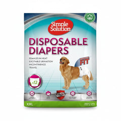 Simple Solution Disposable Female Dog Diapers, White, XXL Pack Of 12, X - Large - SNH Packing