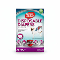 Simple Solution Improved Fit Disposable Female Dog Diapers, White, X - Small, Pack of 1 (12 Pieces) - SNH Packing