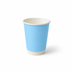 Sky Blue Double Wall Paper Cups 4oz 8oz 12oz Insulated - SNH Packing