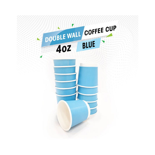 Sky Blue Double Wall Paper Cups 4oz 8oz 12oz Insulated - SNH Packing