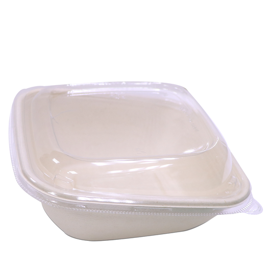 Bagasse Slope Bowls with PET Lids | Multiple Sizes | Eco Takeaway Bowls