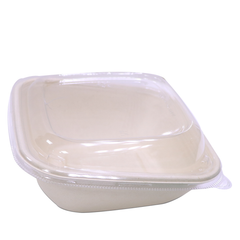 Bagasse Slope Bowls with PET Lids | Multiple Sizes | Eco Takeaway Bowls