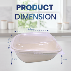 Bagasse Slope Bowls with PET Lids | Multiple Sizes | Eco Takeaway Bowls