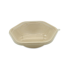 SNH bagasse hexagon container with PET lid 1000ml eco friendly food container UAE