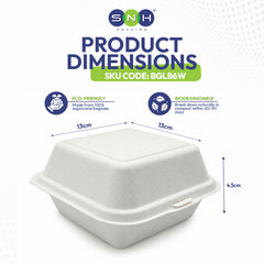 Bagasse Lunch Boxes Eco Friendly Biodegradable Disposable Boxes