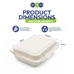 Bagasse Lunch Boxes Eco Friendly Biodegradable Disposable Boxes