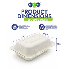 Bagasse Lunch Boxes Eco Friendly Biodegradable Disposable Boxes