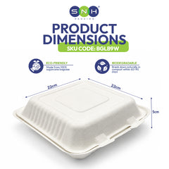 Bagasse Lunch Boxes Eco Friendly Biodegradable Disposable Boxes