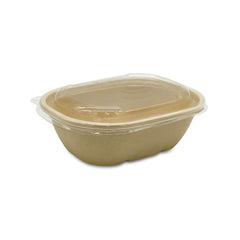 SNH bagasse oval container with PET lid 620ml eco friendly food container UAE