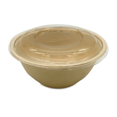 SNH bagasse round bowl with PET lid 1000ml eco friendly food container UAE