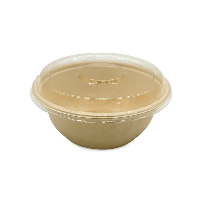 Bagasse Round Bowls with Lids Eco Friendly Takeaway Boxes