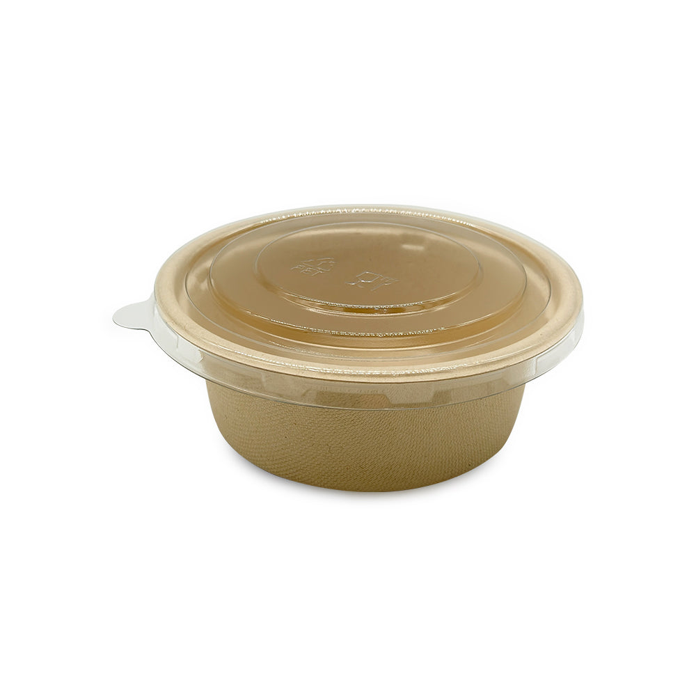 SNH bagasse round container with PET lid 12oz eco friendly food container UAE