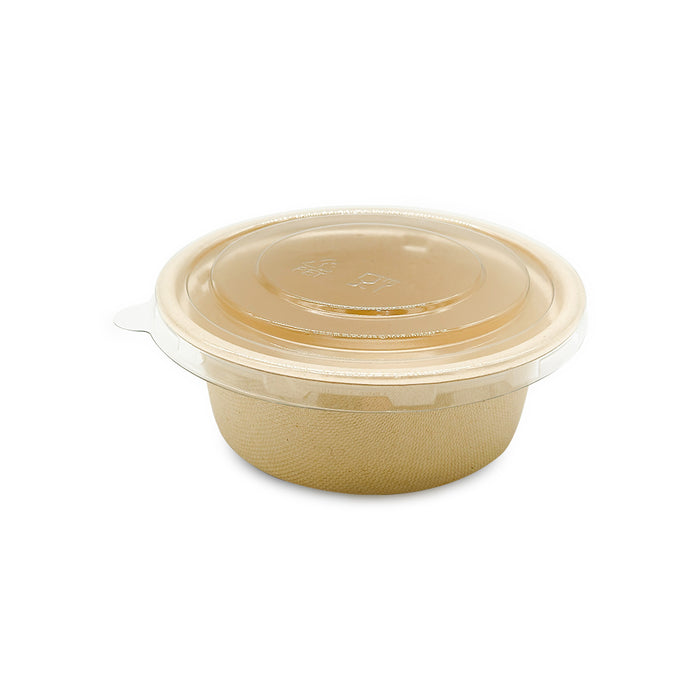Bagasse Round Containers with Lids  Eco Friendly