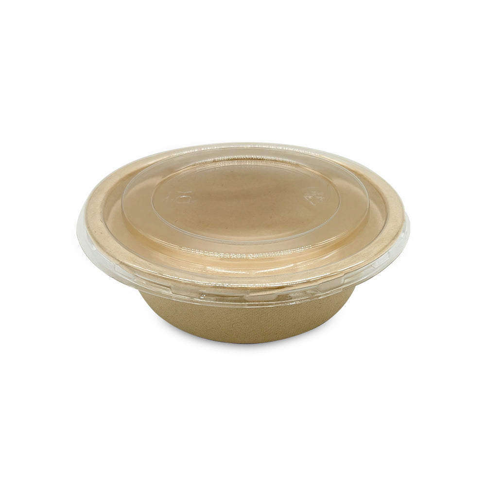 SNH bagasse round container with PET lid 16oz eco friendly food container UAE