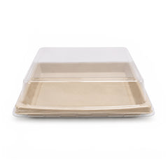 Bagasse Sushi Container with PET Lid | Eco Friendly Food Packaging