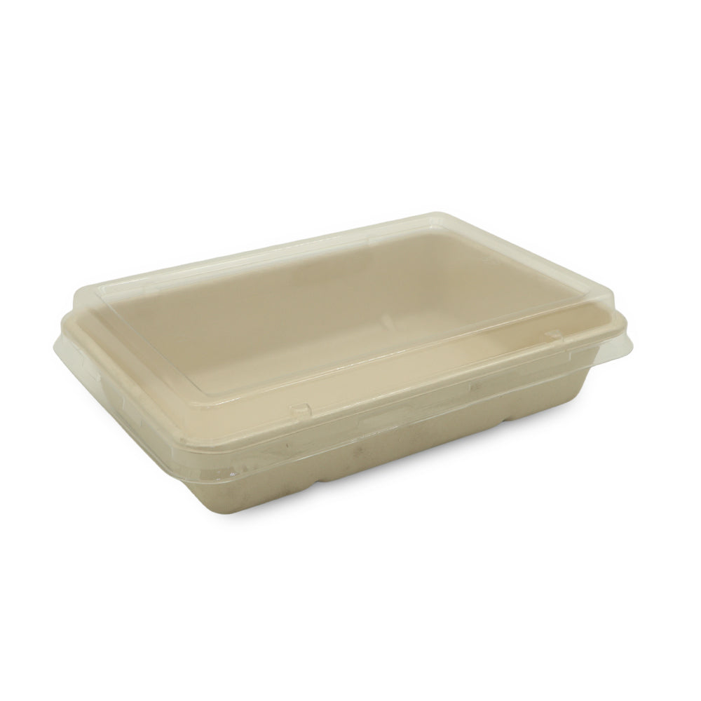 SNH bagasse rectangular tray 28oz with PET lid takeaway container UAE