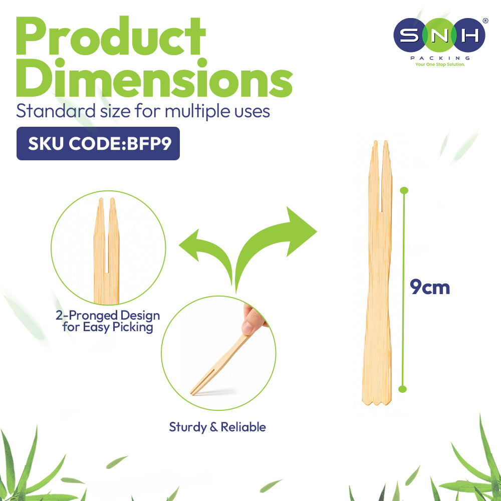 SNH bamboo fruit pick unwrapped 9cm disposable food pick UAE