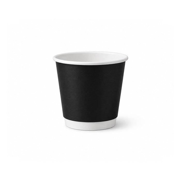 Black Double Wall Paper Cups 4 OZ to 12 OZ Hot Cups