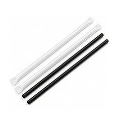 Black Plastic Straws 8mm Individually Wrapped