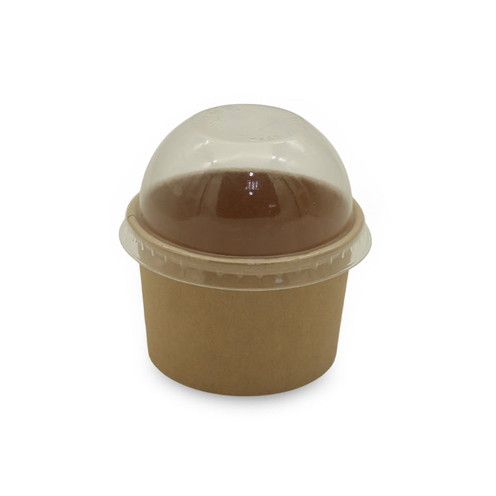 Paper Ice Cream Cups UAE - Brown with Lid