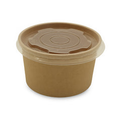 SNH brown kraft paper ice cream cup flat lid 12oz UAE