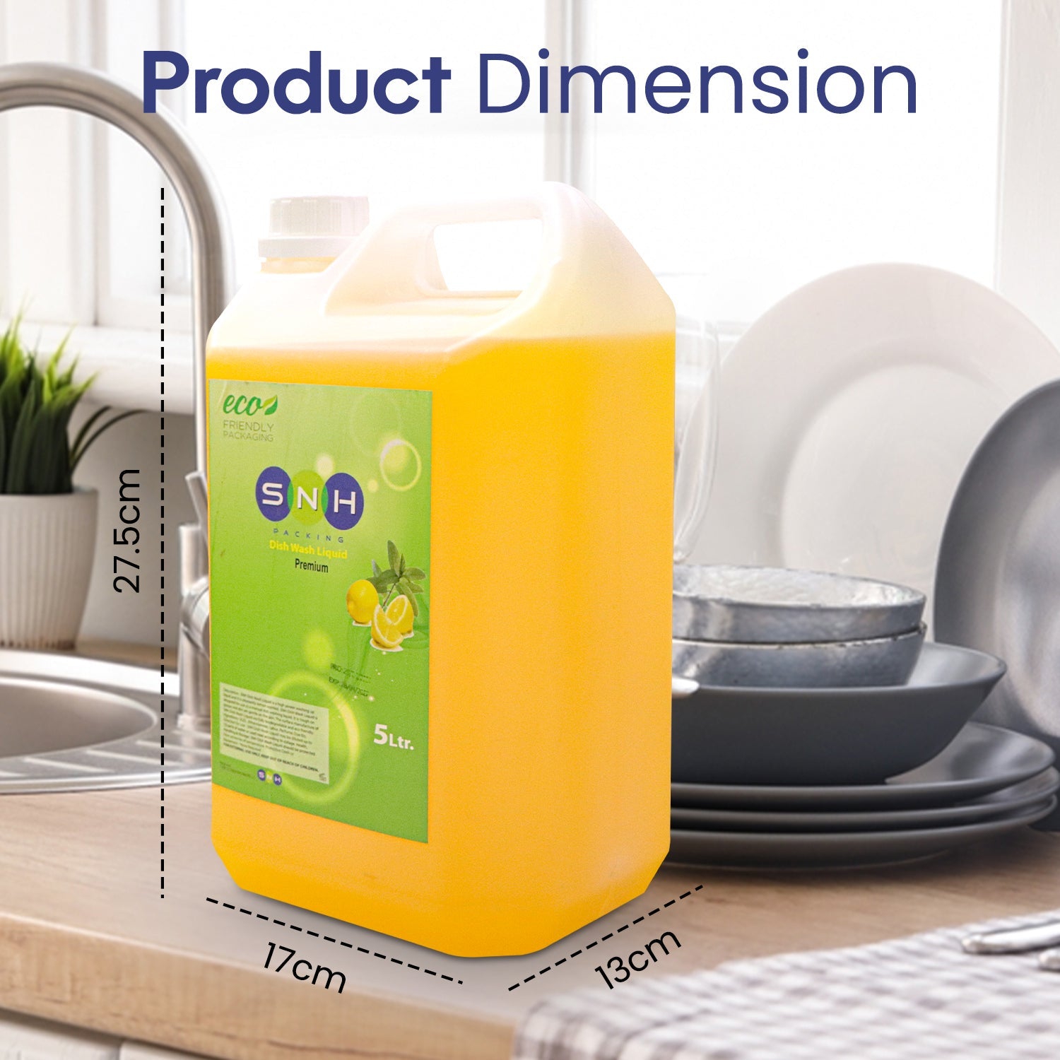 SNH Dish Wash Lemon Powerful Cleaning Liquid 5L