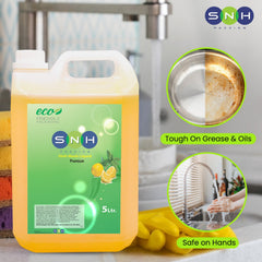 SNH Dish Wash Lemon Powerful Cleaning Liquid 5L