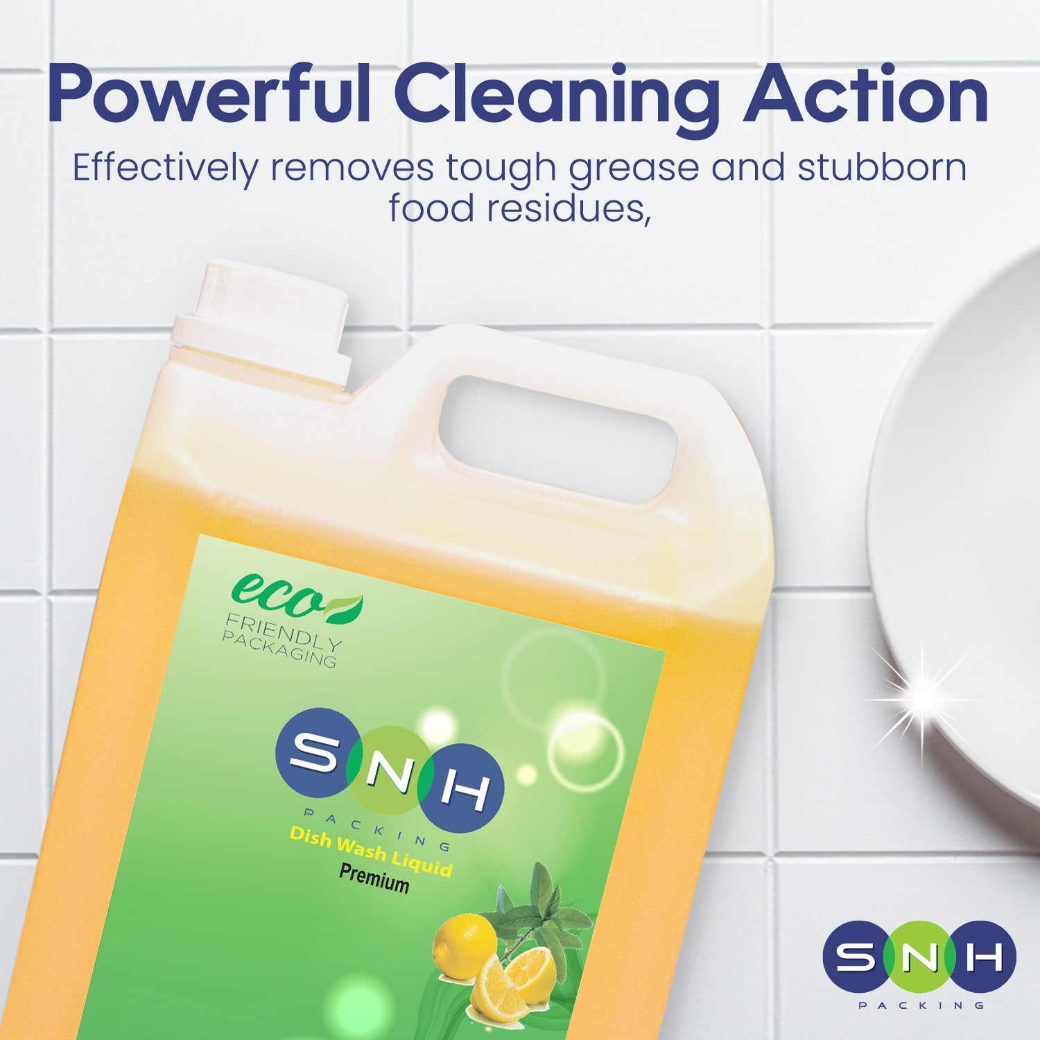 SNH Dish Wash Lemon Powerful Cleaning Liquid 5L
